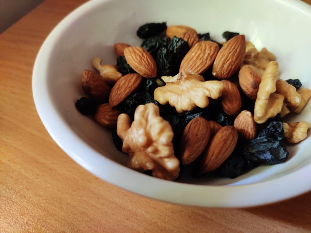 brown and black nuts